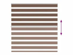 Clicnbuy Estor cebra marrón 140x150 cm tejido ancho 135,9 cm poliéster Marru00f3n New