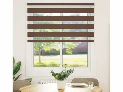 Clicnbuy Persianas De Interior|Estor cebra marrón 125x100 cm tejido ancho 120,9 cm poliéster