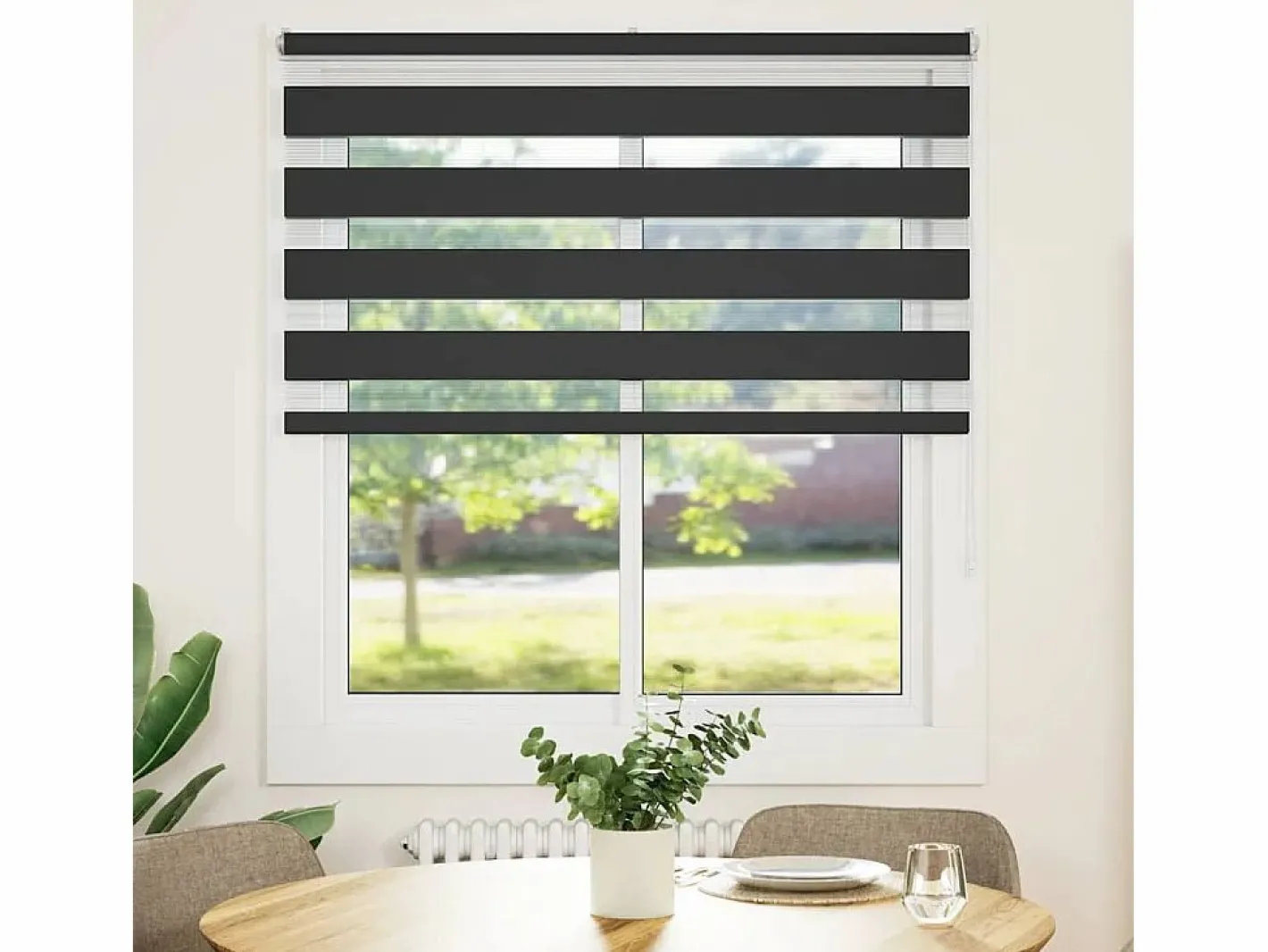 Clicnbuy Persianas De Interior|Estor cebra 125x150 cm tejido ancho 120,9 cm poliéster