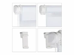 Helloshop26 Estor enrollable de doble cara con filtro de luz sin necesidad de taladrar 110 x 150 cm 13_0002539_5 Blanco Hot