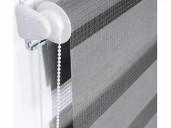 Helloshop26 Estor Y Toldo|Estor enrollable de rayas de cebra día y noche para ventanas translúcidas o opacas efecto madera 70 x 150 cm gris 19_0000812