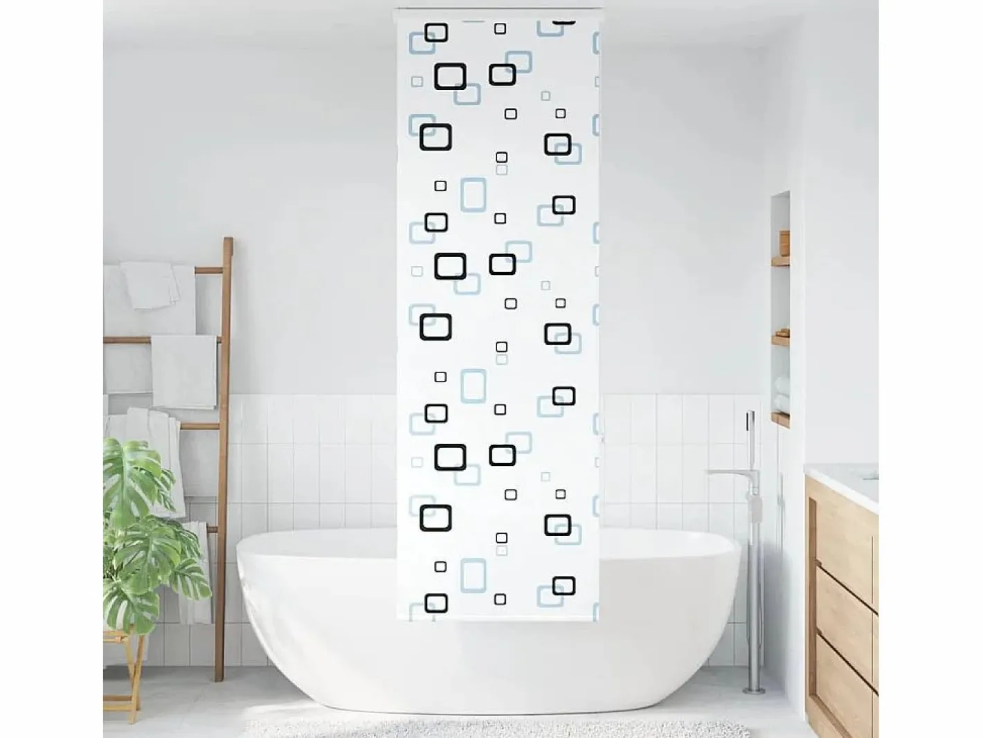 Clicnbuy Persianas De Interior|Estor enrollable para ducha con casete 60x240cm tela ancho 56cm
