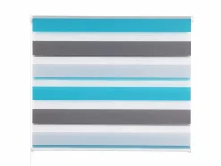 Helloshop26 Estor Y Toldo|Estor enrollable Zebra día y noche doble capa 80x150cm gris turquesa 19_0000860