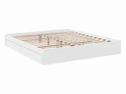 Estructura cama con cajones madera ingeniería blanca 200x200 cm^vidaxl