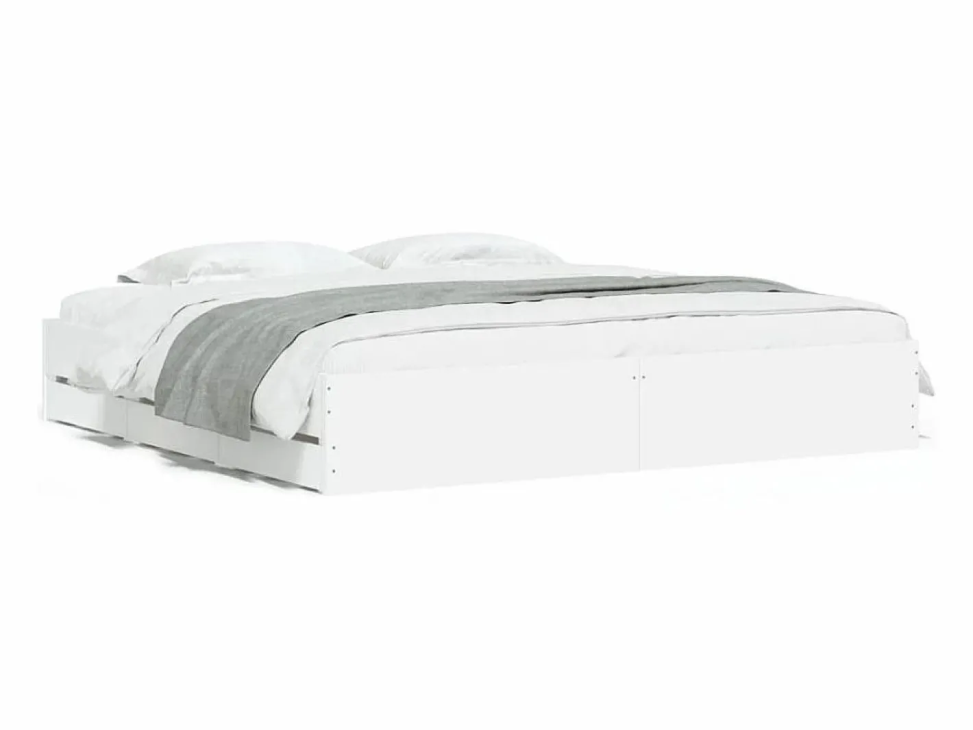 Estructura cama con cajones madera ingeniería blanca 200x200 cm^vidaxl Best