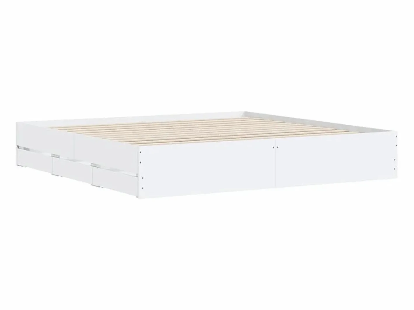 Estructura cama con cajones madera ingeniería blanca 200x200 cm^vidaxl Best