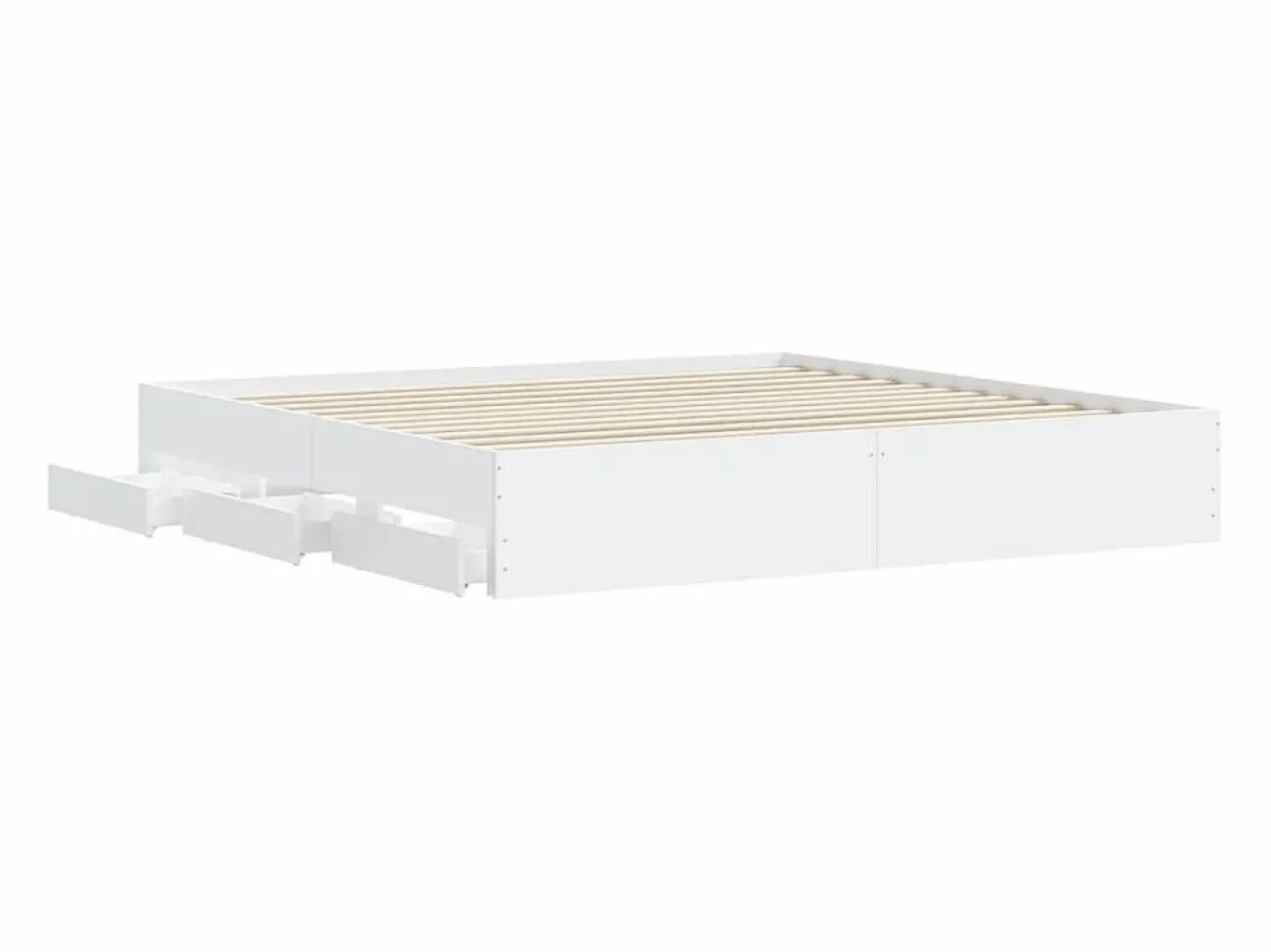 Estructura cama con cajones madera ingeniería blanca 200x200 cm^vidaxl Best