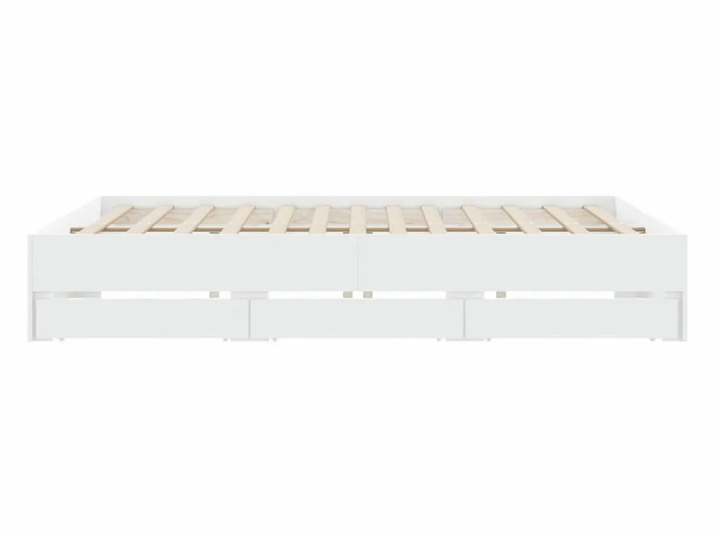 Estructura cama con cajones madera ingeniería blanca 200x200 cm^vidaxl Best