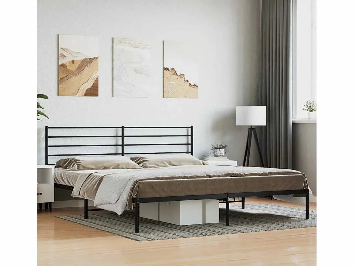 vidaxl Somier - 180X200Cm|Estructura cama sin colchón con cabecero metal 180x200 cm