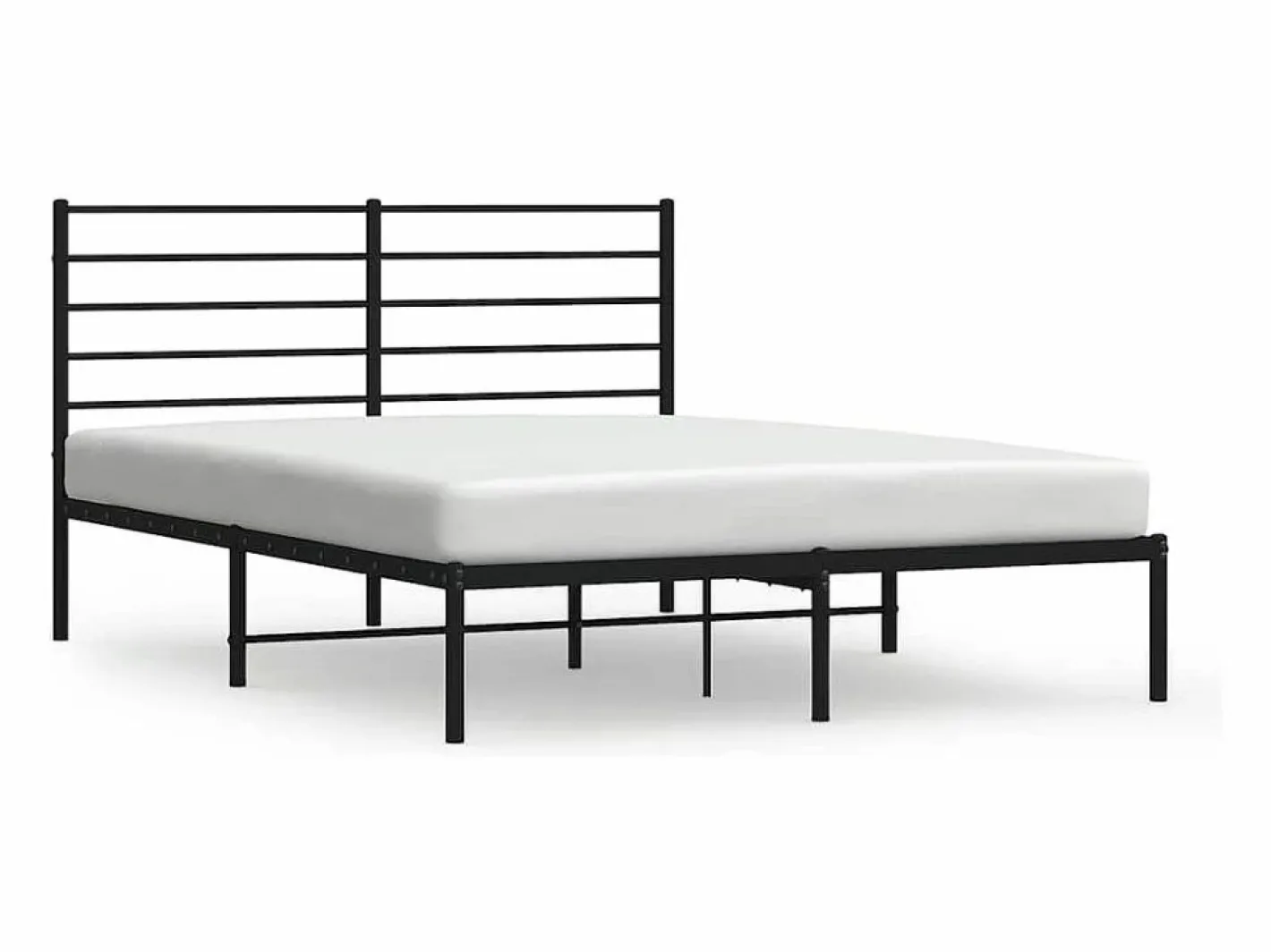 vidaxl Somier - 140X190Cm|Estructura cama sin colchón con cabecero metal 140x190 cm