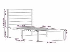 Estructura cama sin colchón con cabecero metal 90x190 cm^vidaxl Clearance
