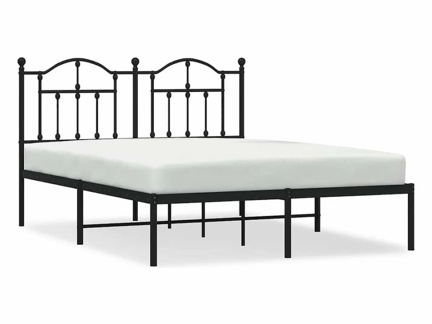 vidaxl Estructura cama sin colchón con cabecero metal 140x190 cm Negro