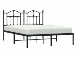 vidaxl Estructura cama sin colchón con cabecero metal 140x190 cm Negro