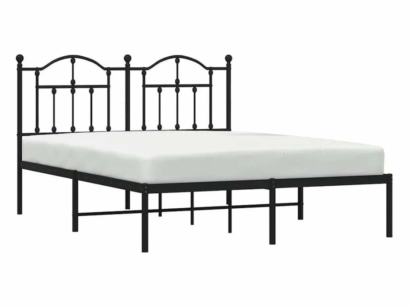 vidaxl Estructura cama sin colchón con cabecero metal 140x190 cm Negro