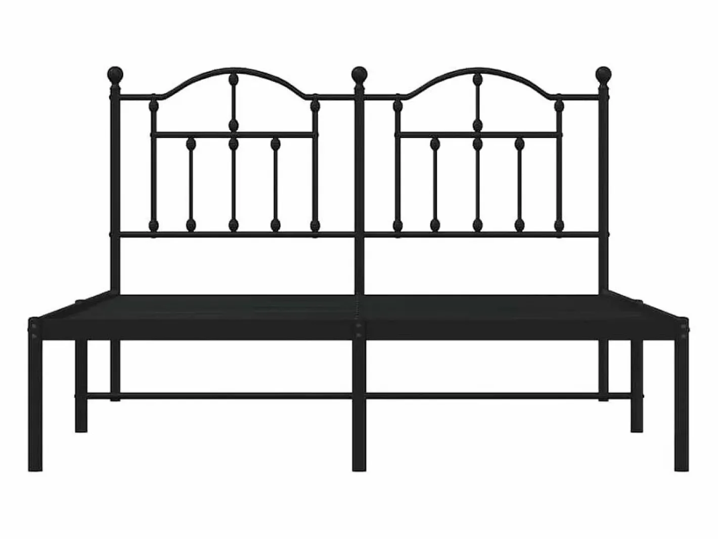 vidaxl Estructura cama sin colchón con cabecero metal 140x190 cm Negro