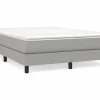 Clicnbuy Somier - 140X190Cm|Estructura de cama box spring tela gris claro 140x190 cm