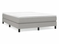 Clicnbuy Somier - 140X190Cm|Estructura de cama box spring tela gris claro 140x190 cm