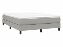 Clicnbuy Somier - 140X190Cm|Estructura de cama box spring tela gris claro 140x190 cm