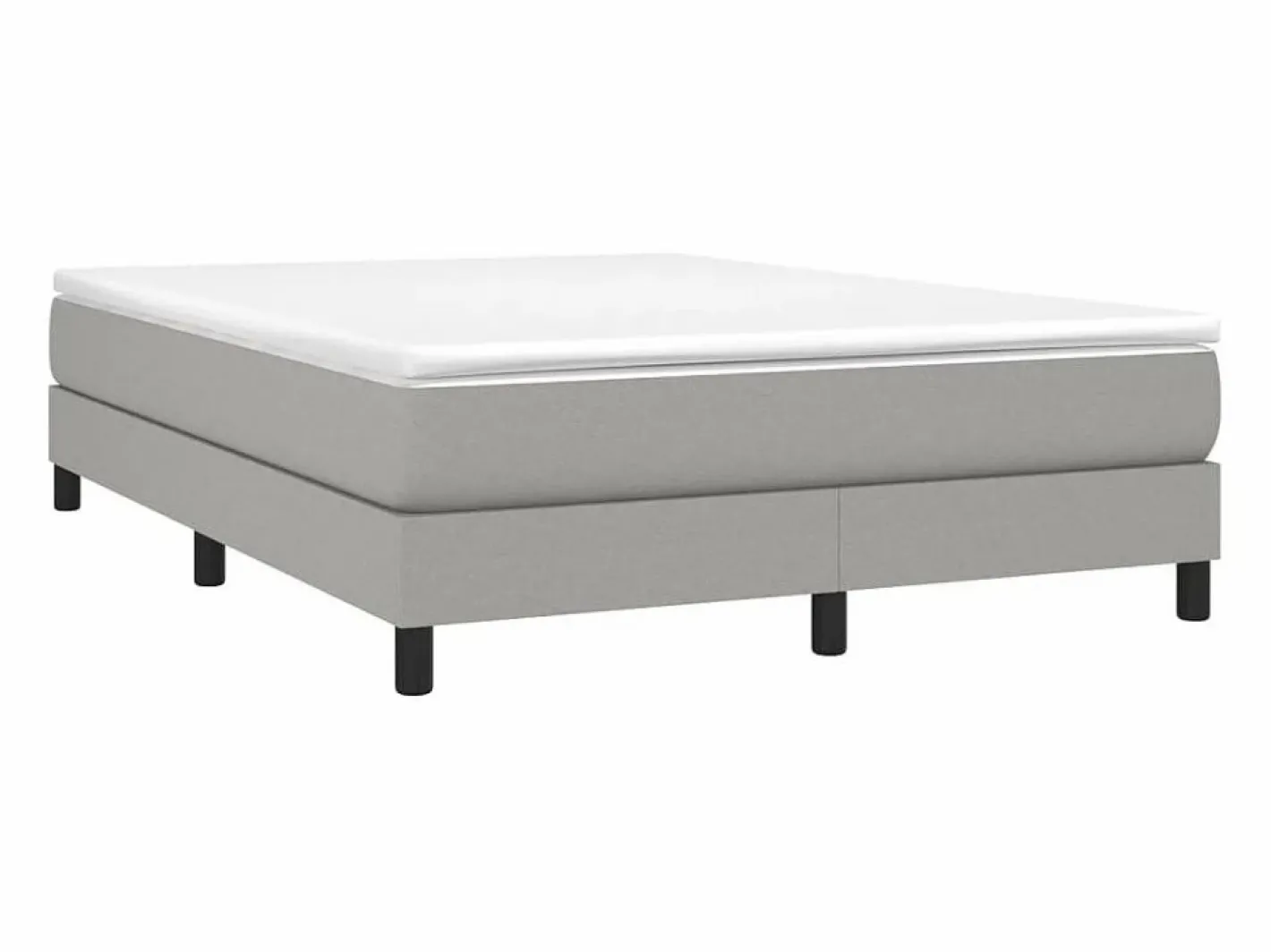 Clicnbuy Somier - 140X190Cm|Estructura de cama box spring tela gris claro 140x190 cm