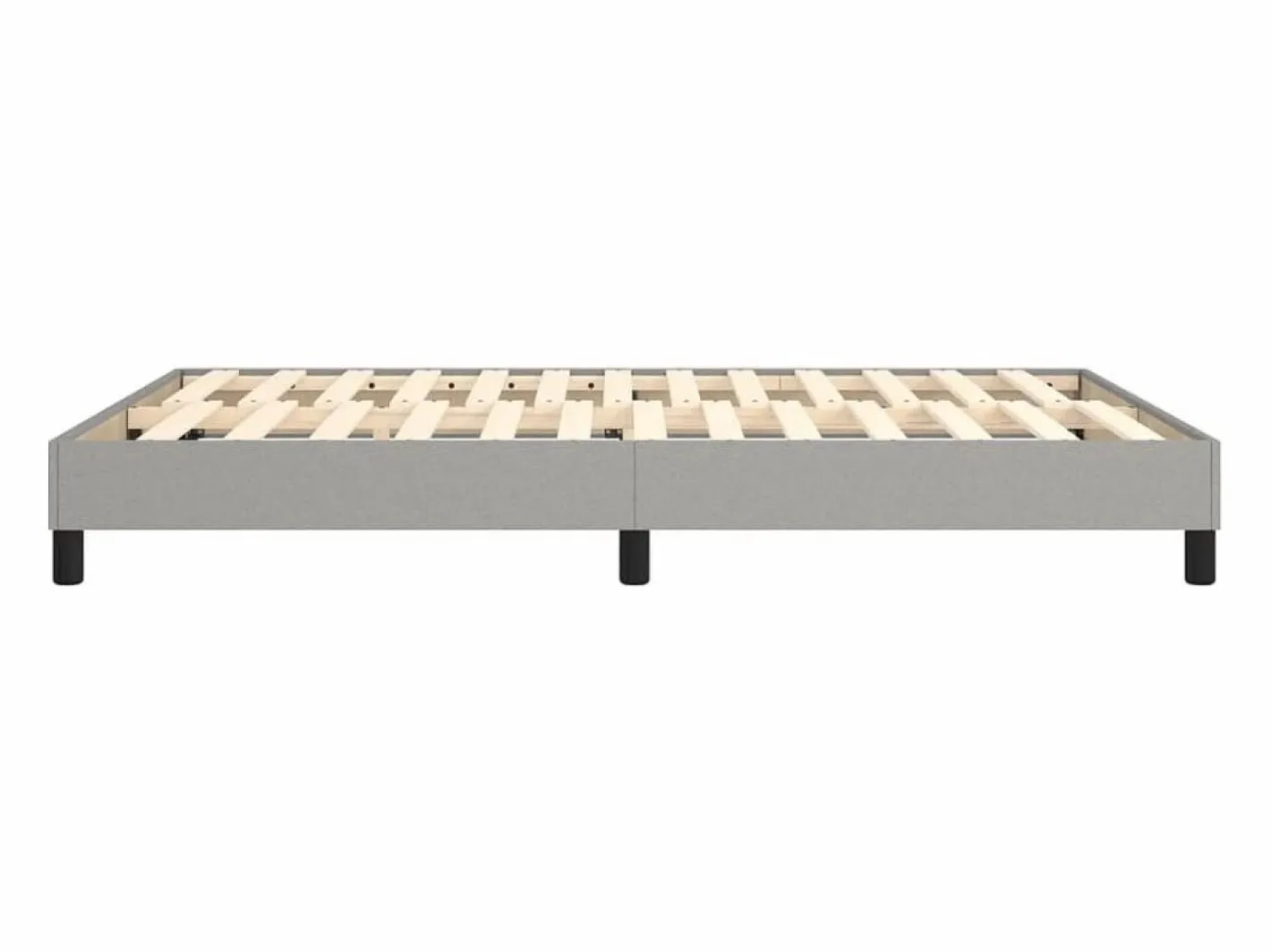Clicnbuy Somier - 140X190Cm|Estructura de cama box spring tela gris claro 140x190 cm