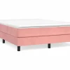 Estructura de cama box spring terciopelo rosa 140x190 cm^Clicnbuy Best