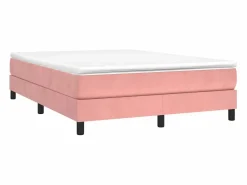 Estructura de cama box spring terciopelo rosa 140x190 cm^Clicnbuy Best