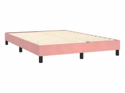 Estructura de cama box spring terciopelo rosa 140x190 cm^Clicnbuy Best