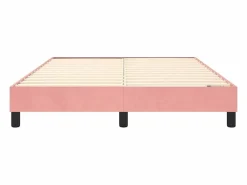 Estructura de cama box spring terciopelo rosa 140x190 cm^Clicnbuy Best