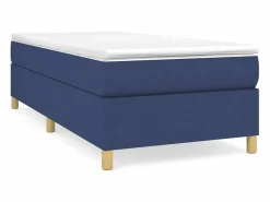 Clicnbuy Estructura de cama box spring tela azul 90x190 cm New