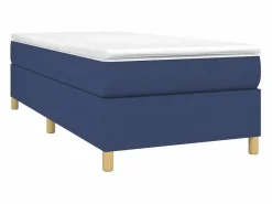 Clicnbuy Estructura de cama box spring tela azul 90x190 cm New