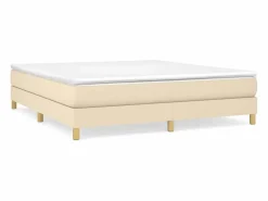 Clicnbuy Somier - 160X200Cm|Estructura de cama box spring tela color crema 160x200 cm
