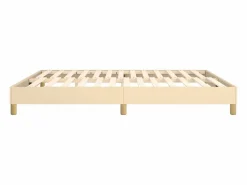 Clicnbuy Somier - 160X200Cm|Estructura de cama box spring tela color crema 160x200 cm