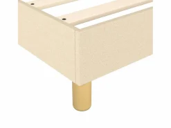 Clicnbuy Somier - 160X200Cm|Estructura de cama box spring tela color crema 160x200 cm