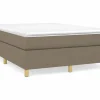 Clicnbuy Somier - 140X190Cm|Estructura de cama box spring tela gris taupe 140x190 cm