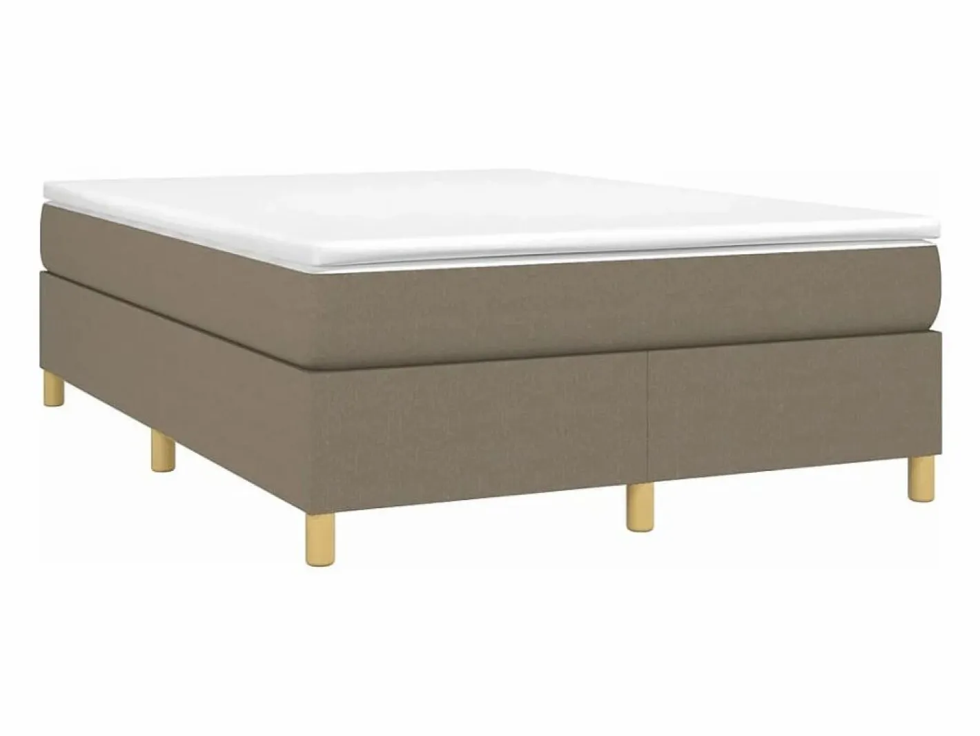 Clicnbuy Somier - 140X190Cm|Estructura de cama box spring tela gris taupe 140x190 cm