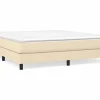 Estructura de cama box spring tela color crema 180x200 cm^Clicnbuy