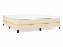 Estructura de cama box spring tela color crema 180x200 cm^Clicnbuy