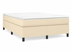 Estructura de cama box spring tela color crema 140x190 cm^Clicnbuy Best