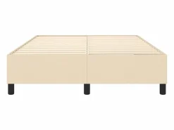 Estructura de cama box spring tela color crema 140x190 cm^Clicnbuy Best