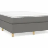 Clicnbuy Estructura de cama box spring tela gris oscuro 140x190 cm Best