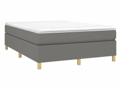 Clicnbuy Estructura de cama box spring tela gris oscuro 140x190 cm Best