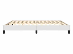 Clicnbuy Somier - 160X200Cm|Estructura de cama box spring cuero sintético blanco 160x200 cm
