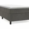 Clicnbuy Somier Tapizado|Estructura de cama box spring terciopelo gris oscuro 90x190 cm