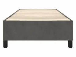 Clicnbuy Somier Tapizado|Estructura de cama box spring terciopelo gris oscuro 90x190 cm