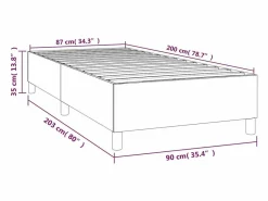 Clicnbuy Somier Tapizado|Estructura de cama box spring terciopelo gris oscuro 90x190 cm