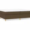 Clicnbuy Estructura de cama box spring tela marrón oscuro 200x200 cm Hot