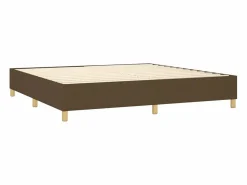 Clicnbuy Estructura de cama box spring tela marrón oscuro 200x200 cm Hot
