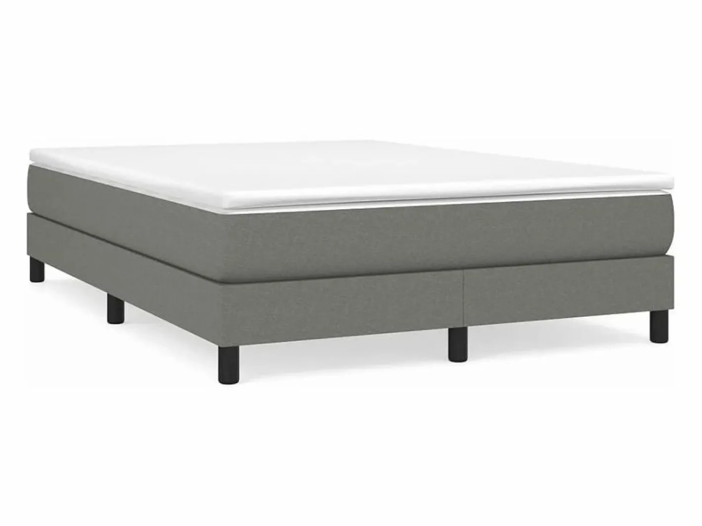 Clicnbuy Somier - 140X190Cm|Estructura de cama box spring tela gris oscuro 140x190 cm