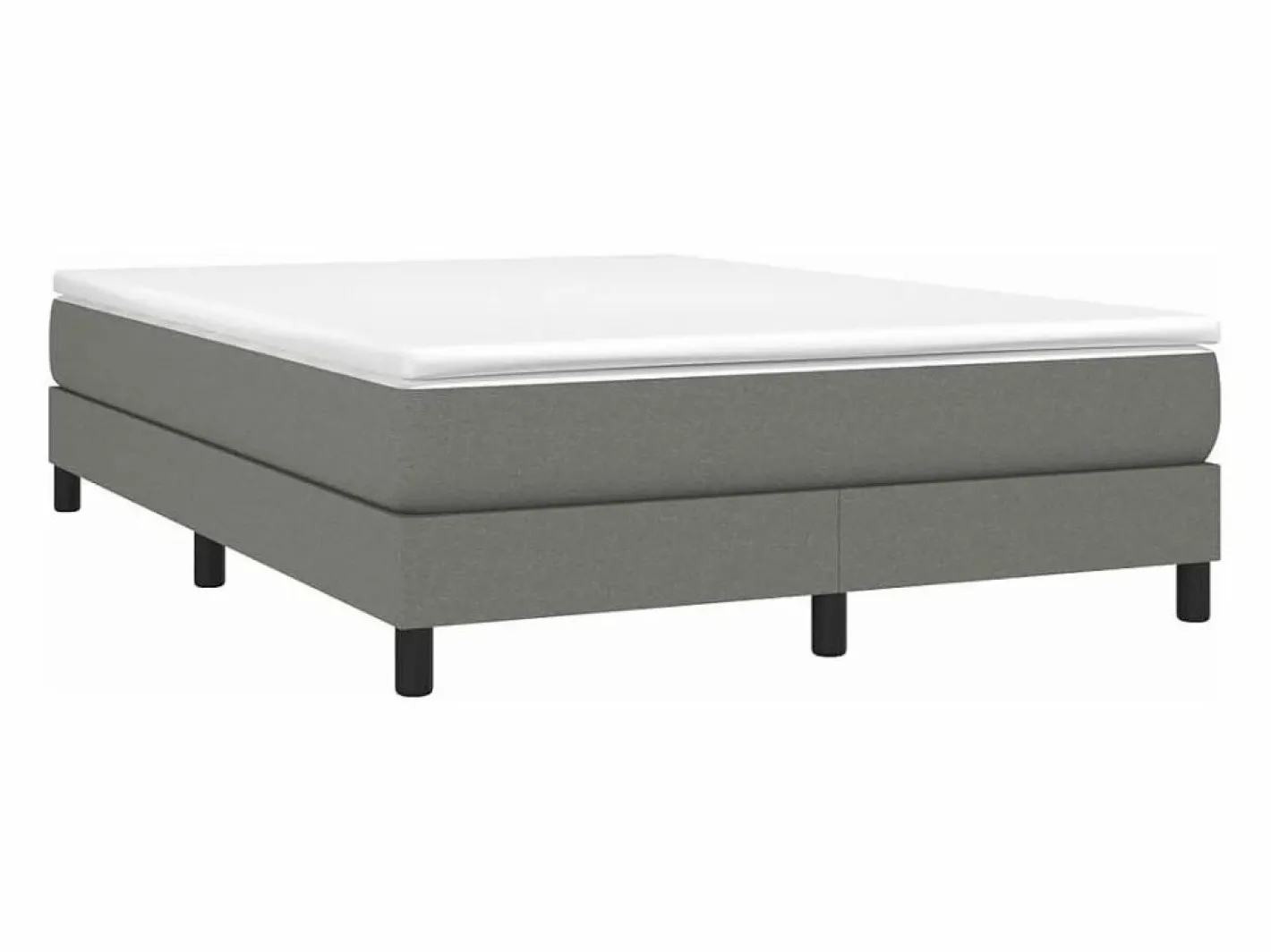 Clicnbuy Somier - 140X190Cm|Estructura de cama box spring tela gris oscuro 140x190 cm