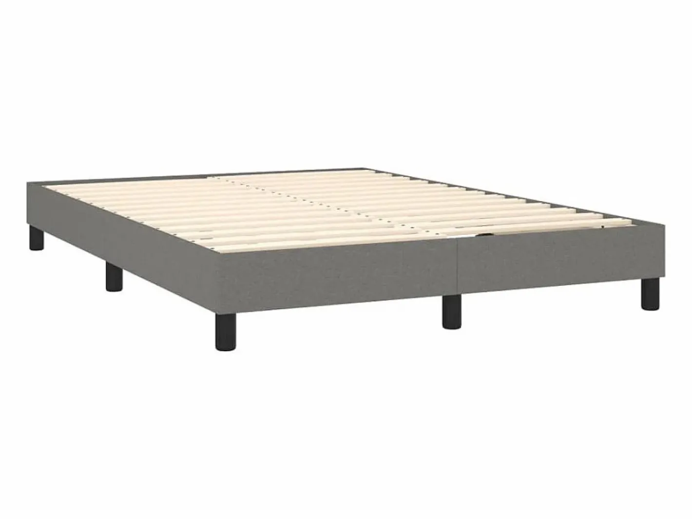 Clicnbuy Somier - 140X190Cm|Estructura de cama box spring tela gris oscuro 140x190 cm